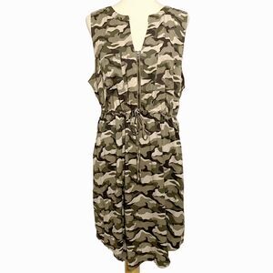 Torrid Dress 2X Camo Zip Front Sleeveless Drawstring Pockets Casual Plus NEW